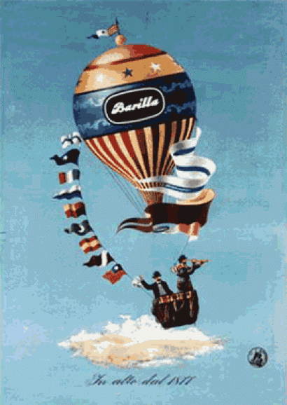 1g Poster portraying the hot-air balloon made by Giuseppe Venturini
