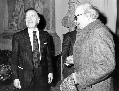Fellini Federico Con Pietro Barilla 1986 Pietro Barilla (on the left) with Federico Fellini