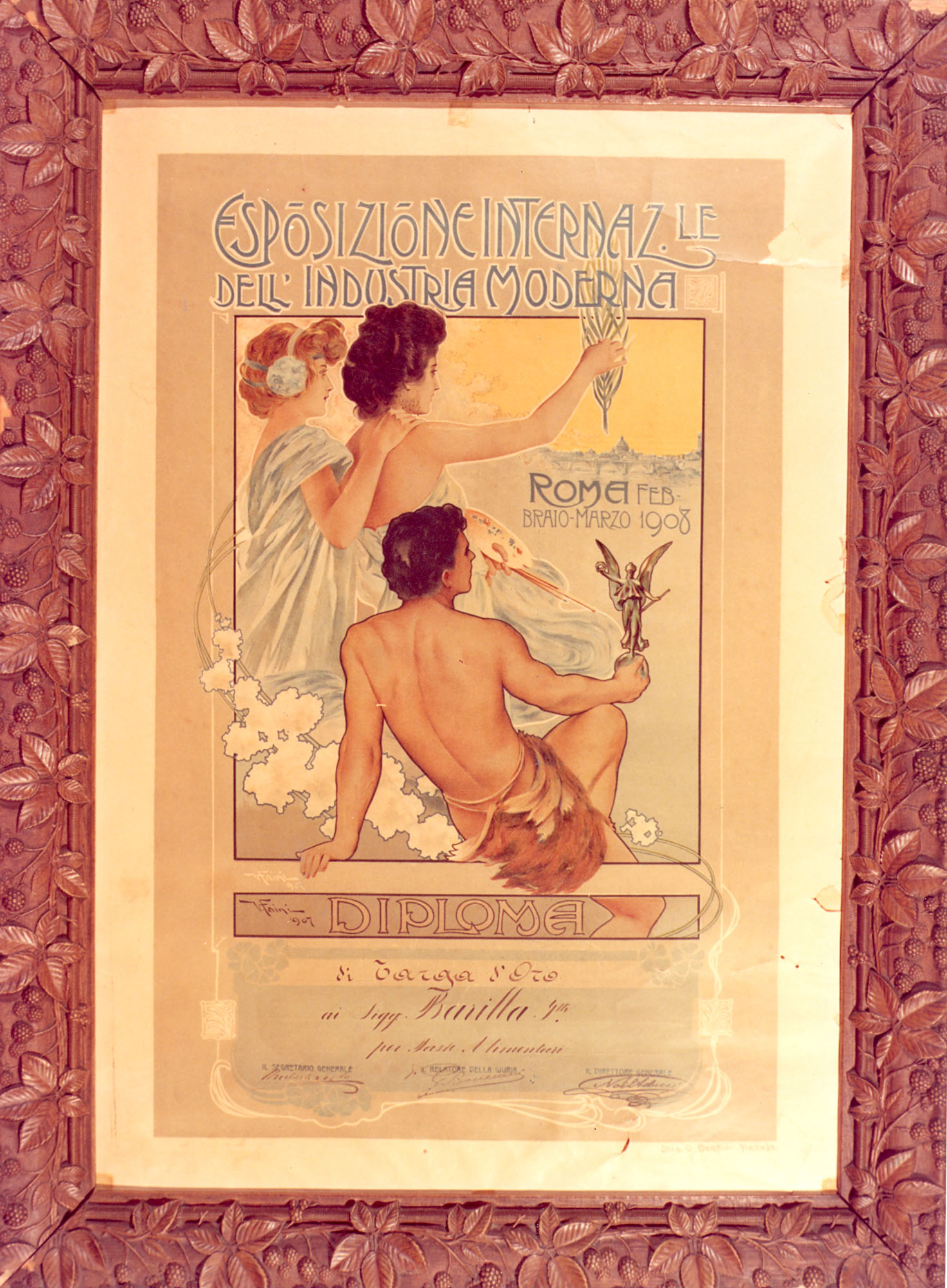 1908 - Rome, International Exhibition of the Modern Industry, Gran Targa d'Oro [Golden Plaque]  [BAR I Ha 29]