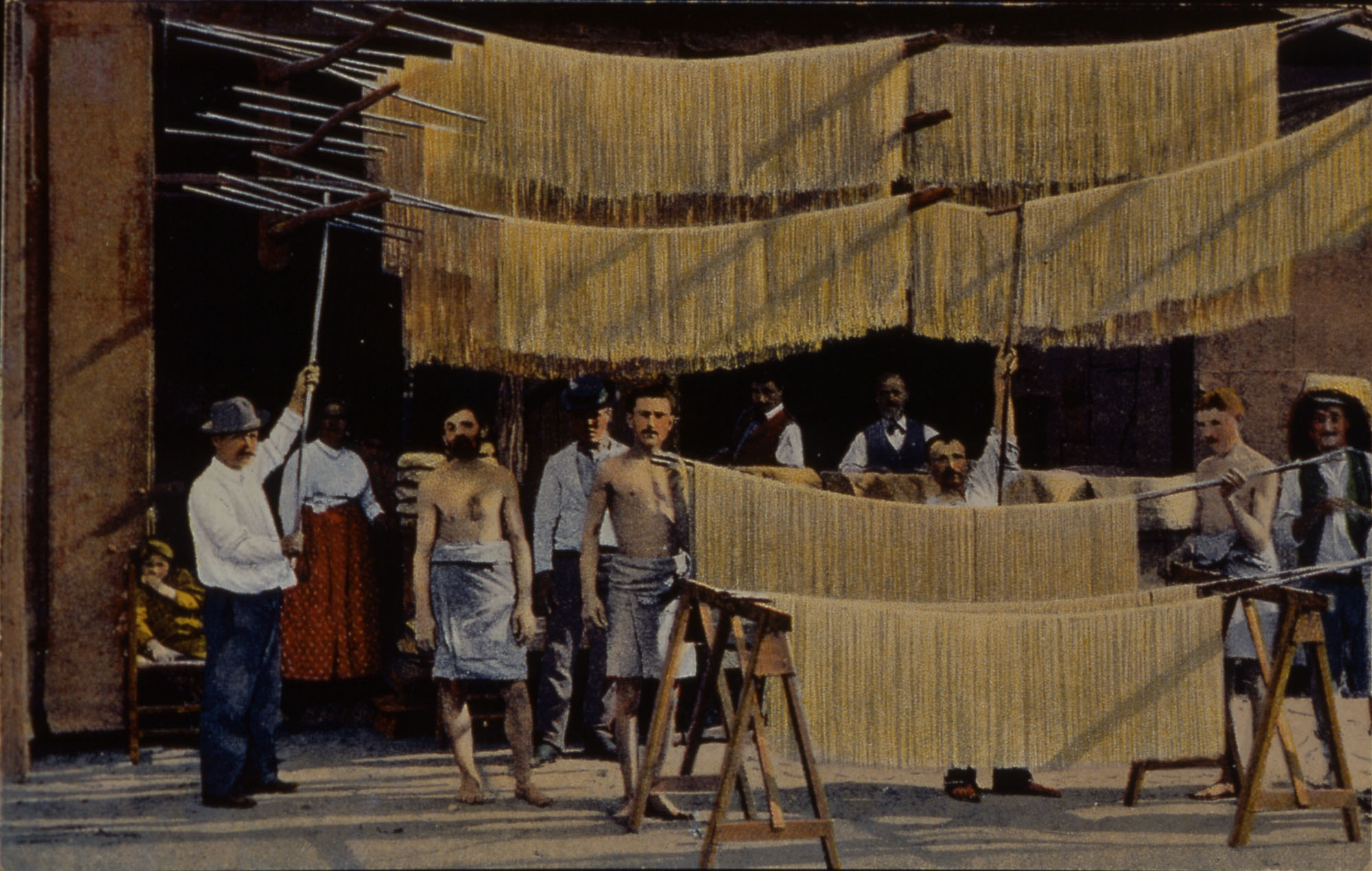 Outside drying of pasta in Torre Annunziata