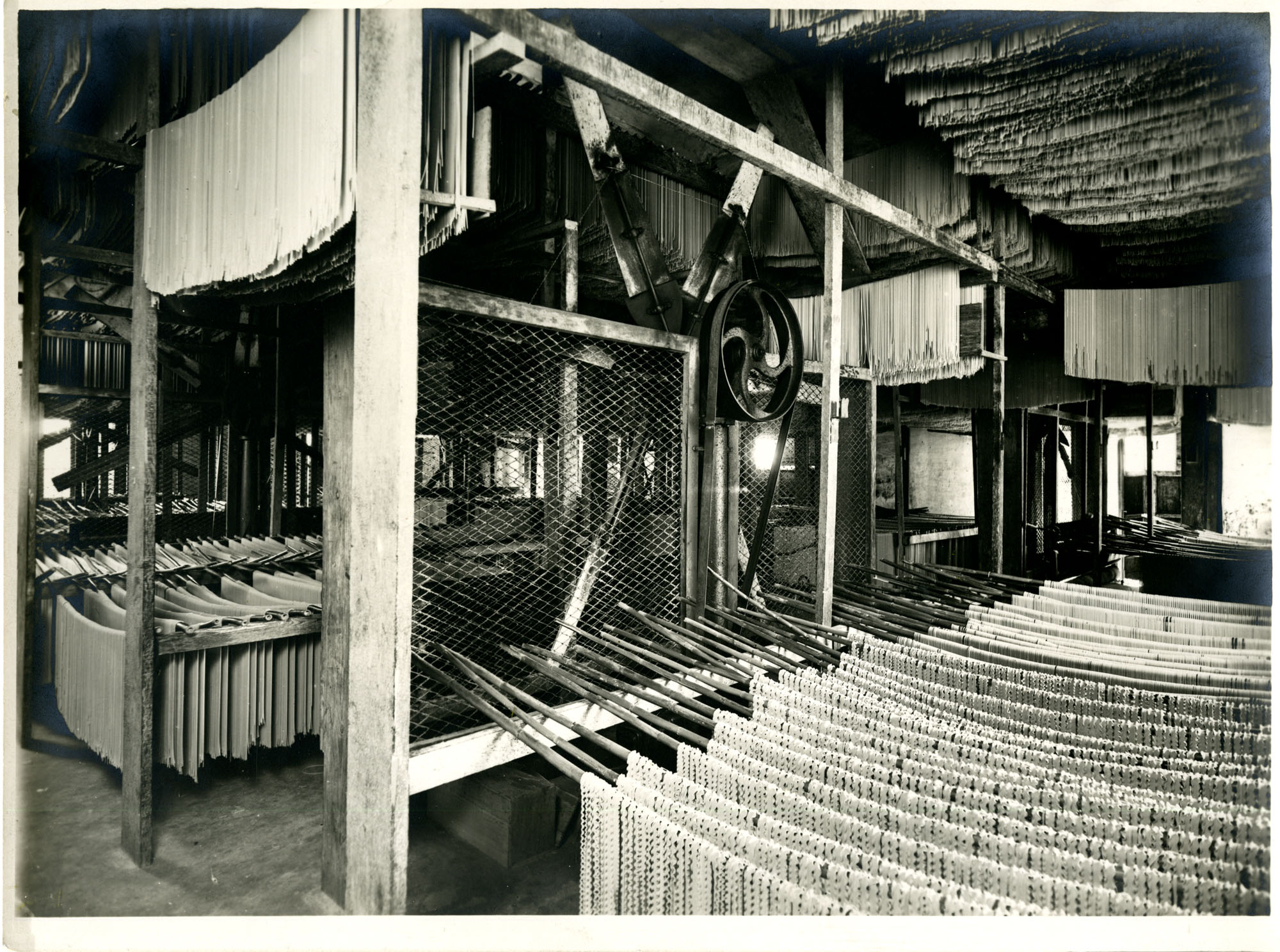 The drying section of Voiello pasta plant in the Twenties