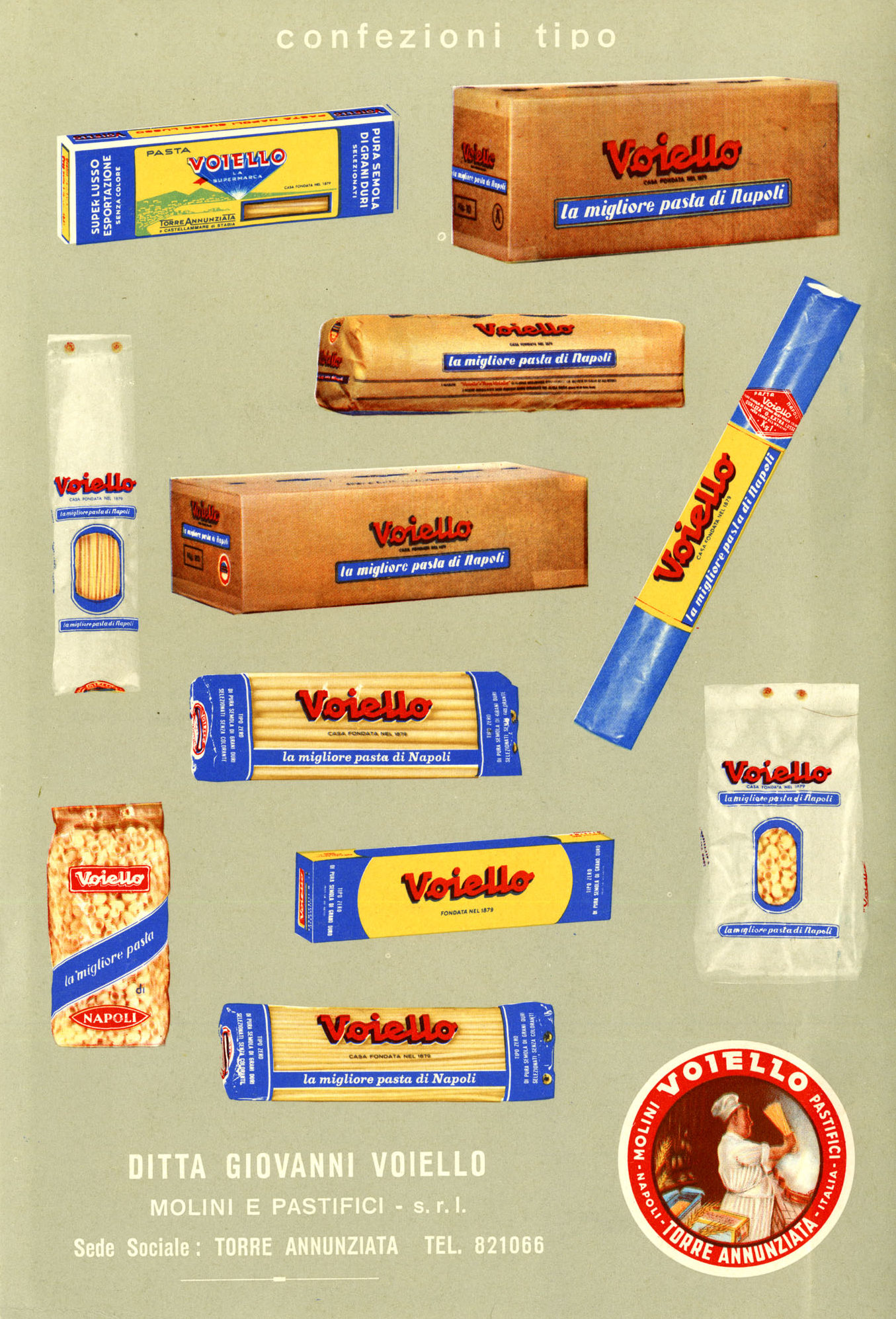 Voiello Pasta Plant catalogue of the Fifties