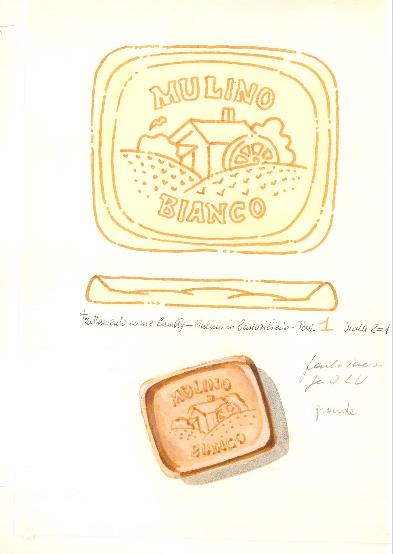 First studies for Mulino Bianco biscuits shape