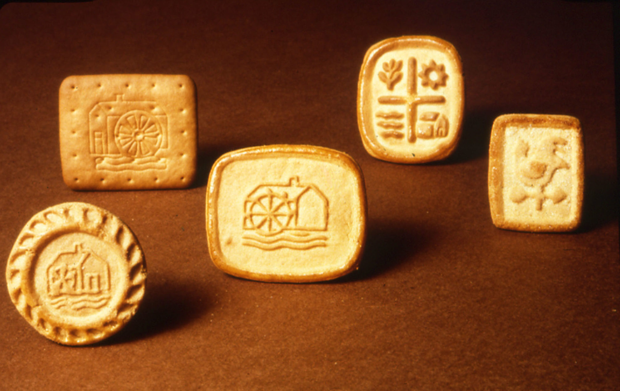 I primi cinque biscotti Mulino Bianco immessi sul mercato nel 1976
