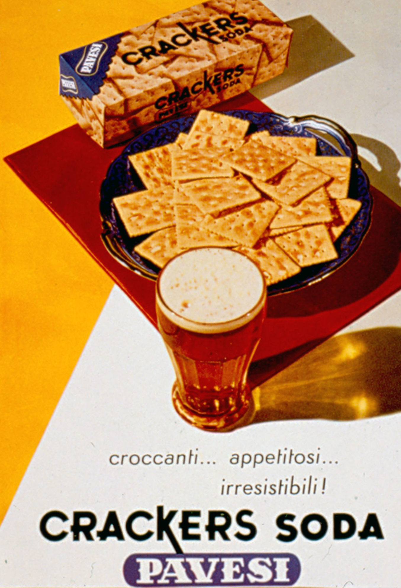 Press advertising Gran Pavesi Crackers, 1957
