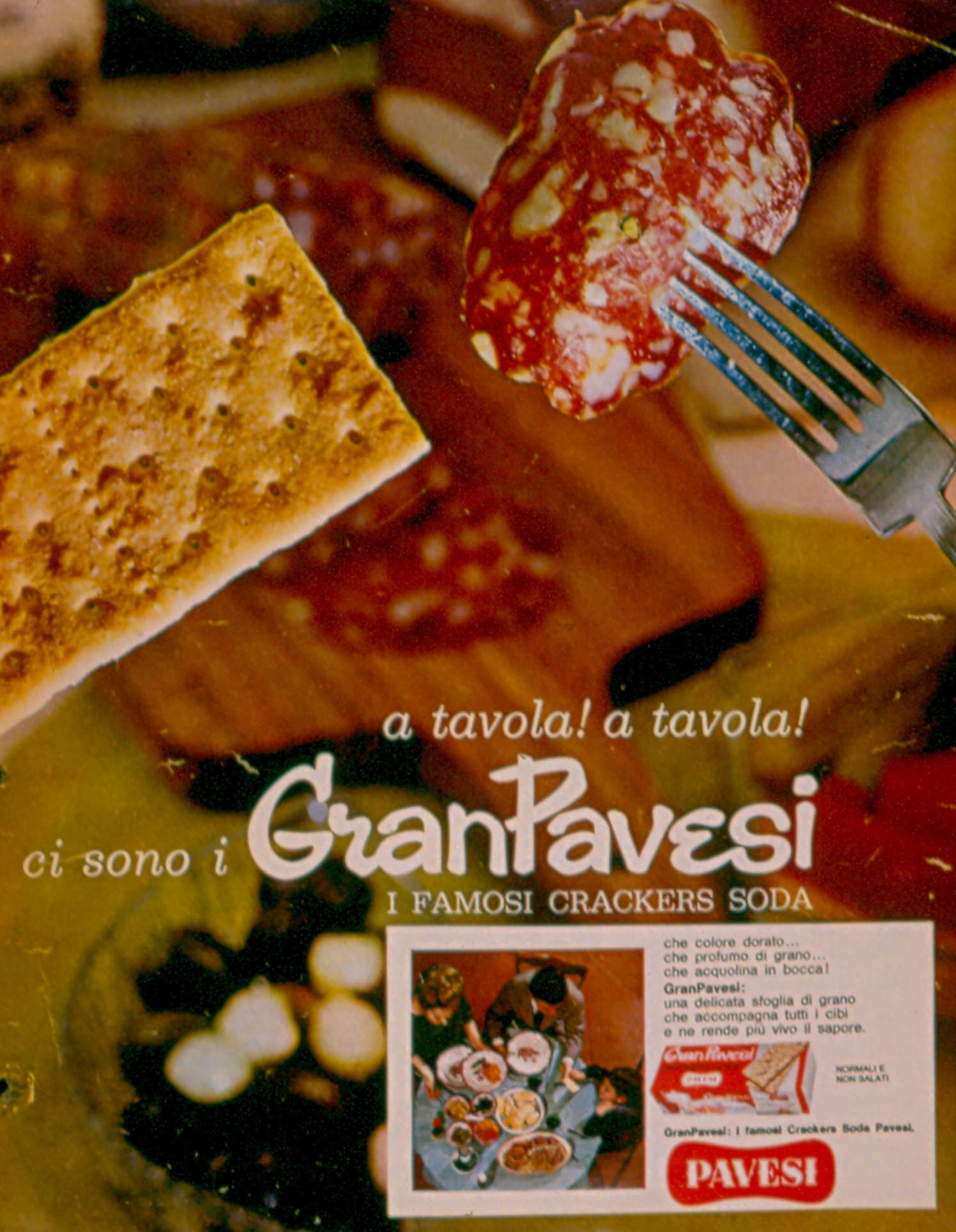 Press advertising Gran Pavesi Crackers, 1964
