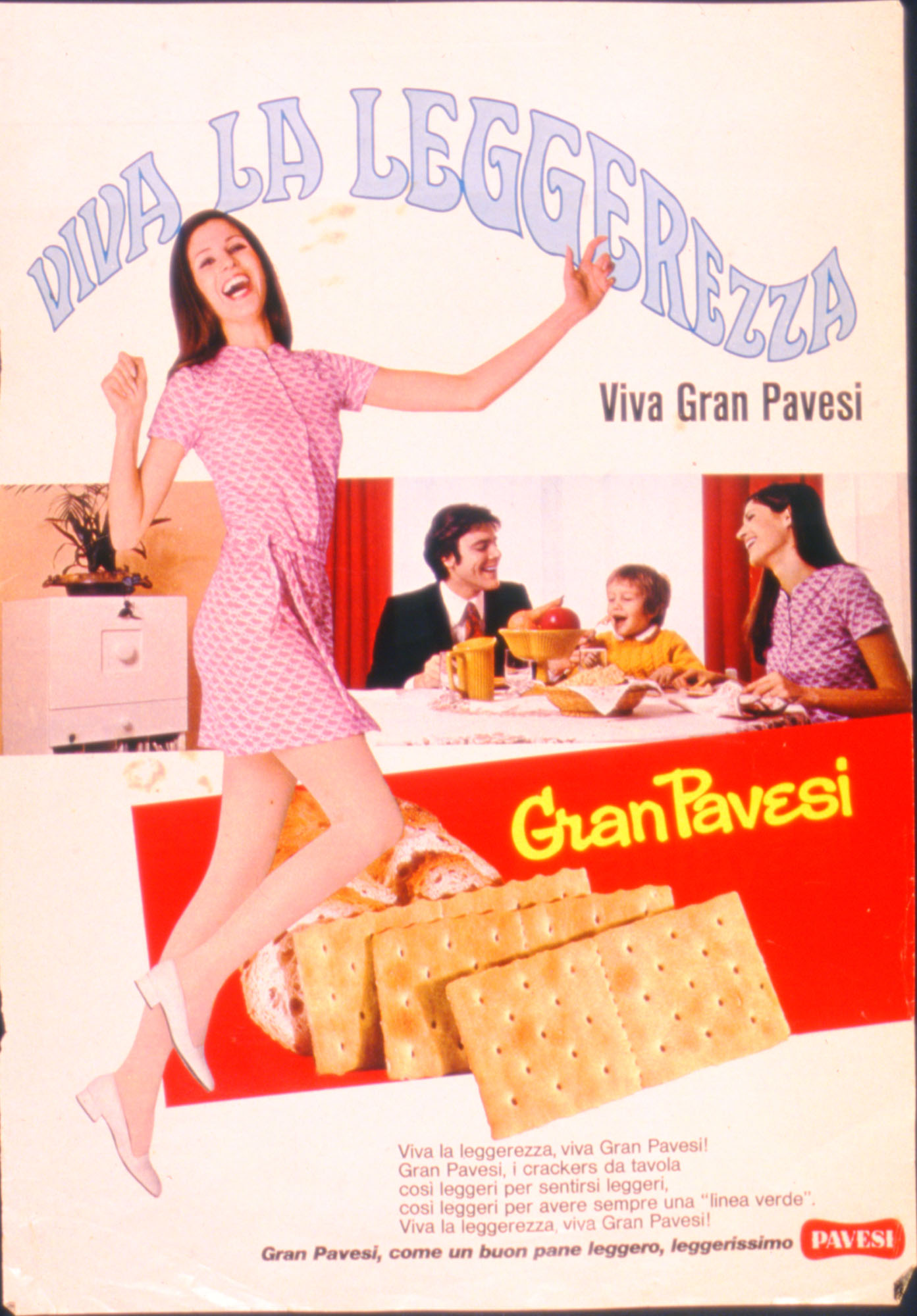 Press advertising Gran Pavesi Crackers, 1970-1972