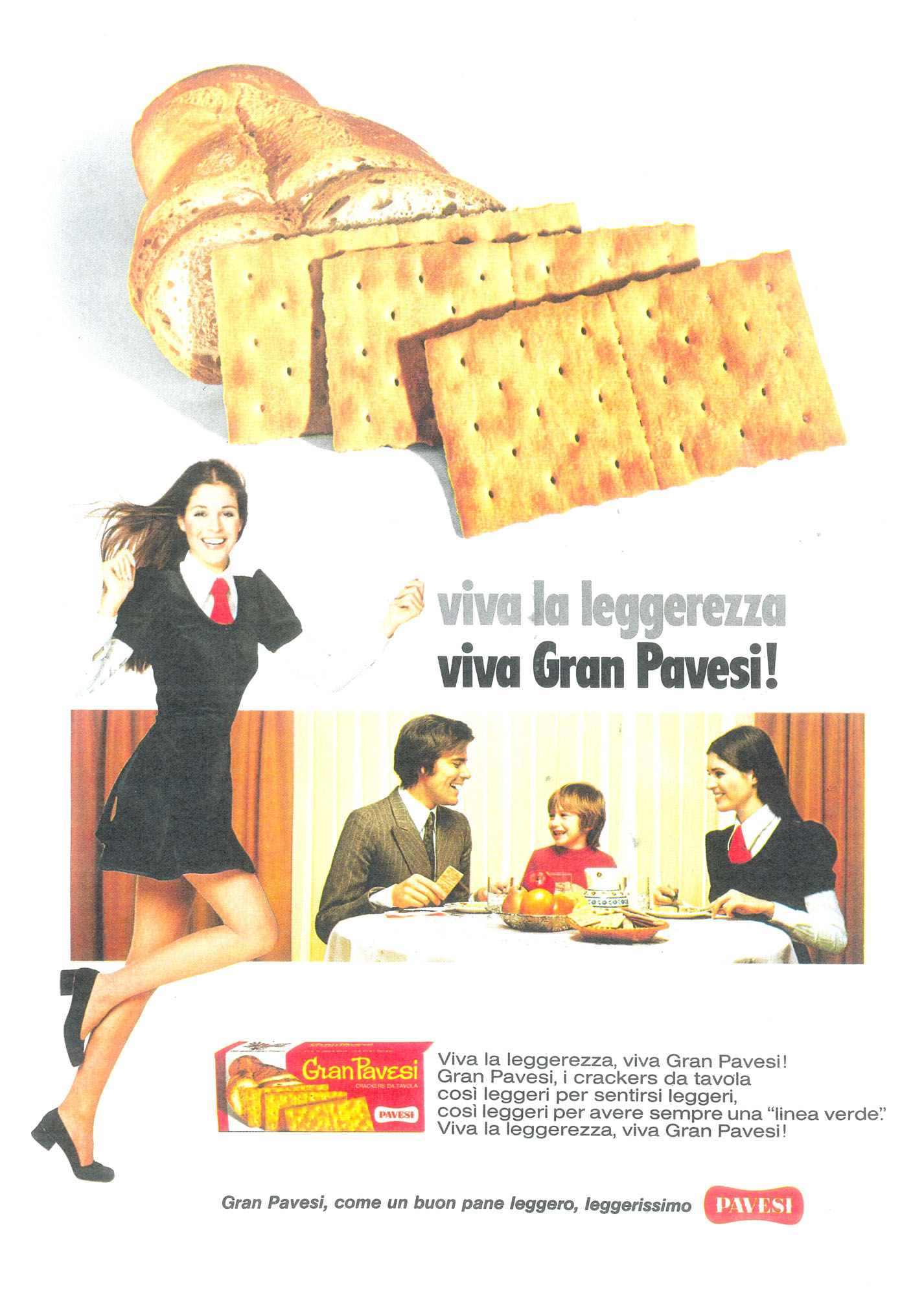 Press advertising Gran Pavesi Crackers, 1972