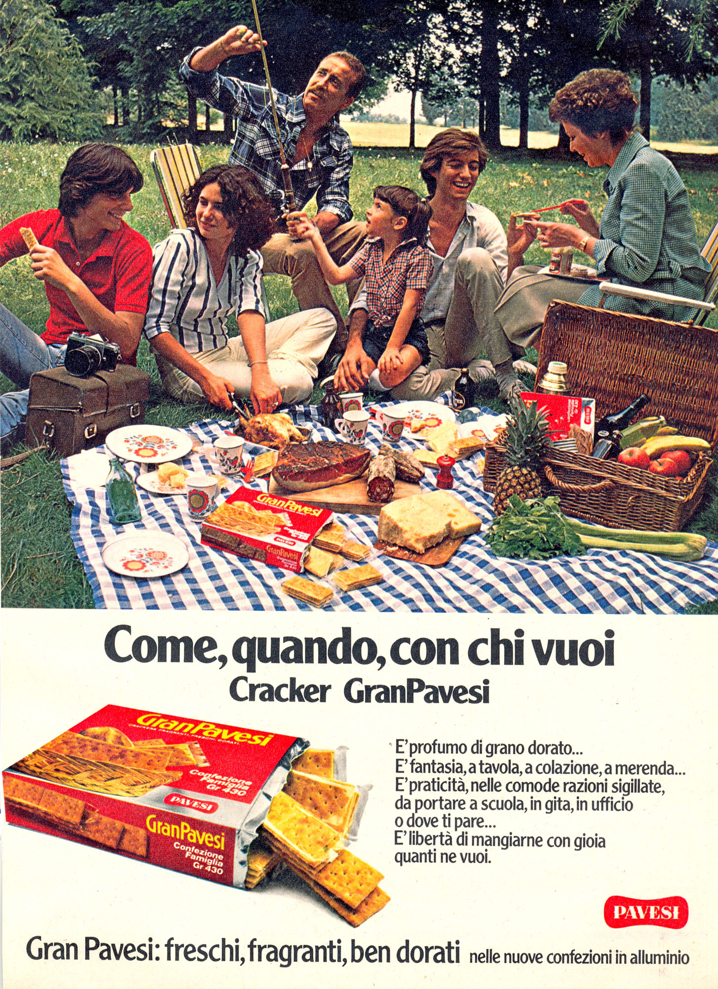 Press advertising Gran Pavesi Crackers, 1978