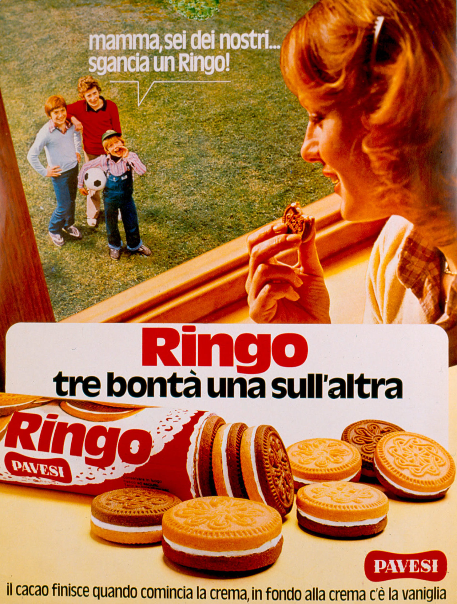 Press advertising - Tre bontà una sull'altra, 1978 [Three pieces of goodness one above the other, 1978]