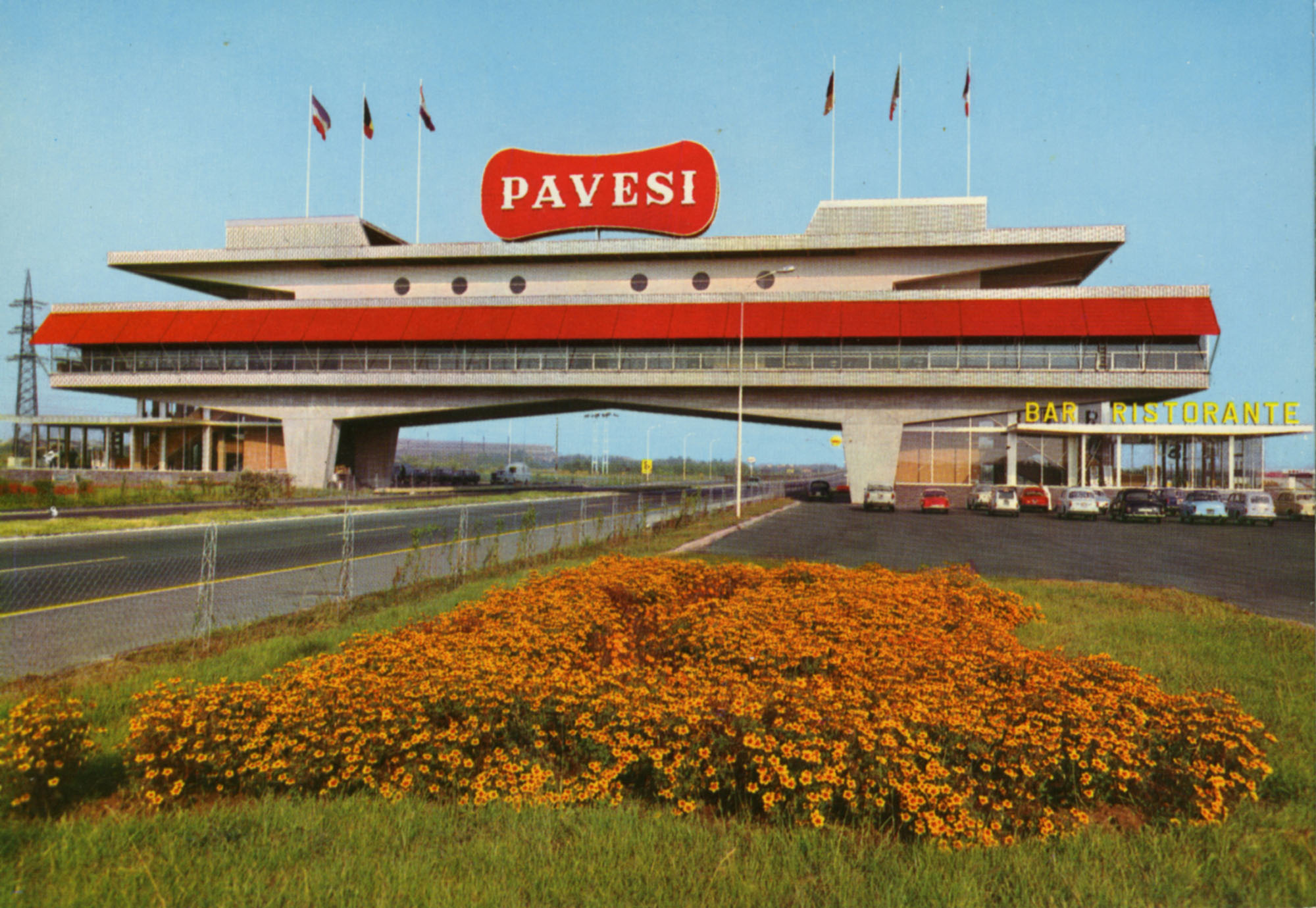 Pavesi Service Station postcard - Brembo