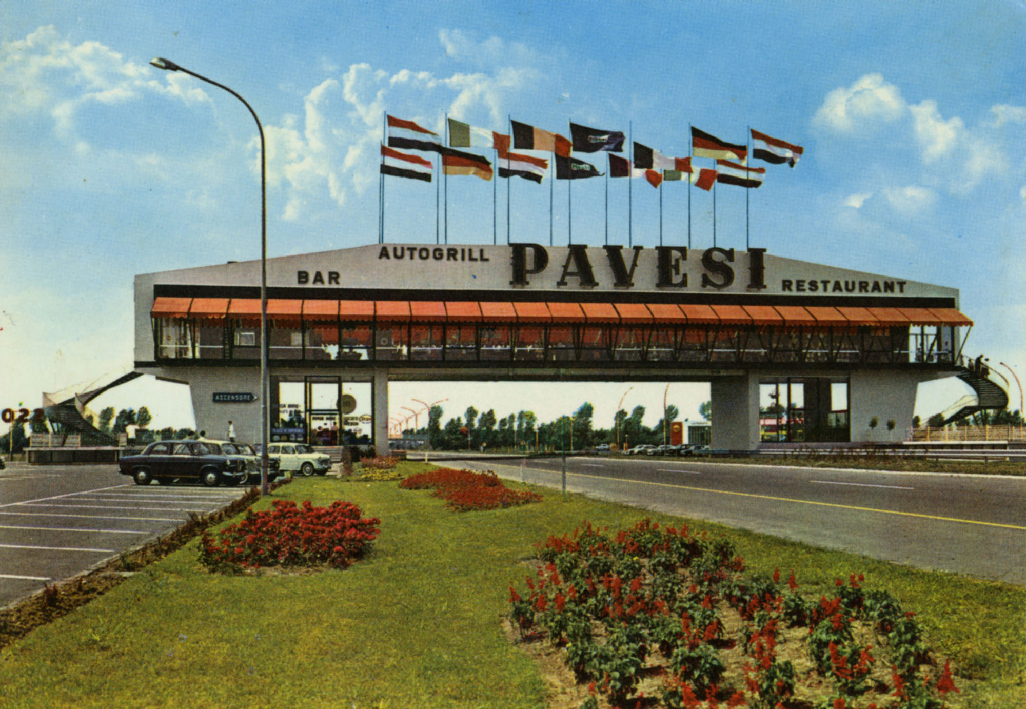 Pavesi Service Station postcard - Fiorenzuola d'Arda