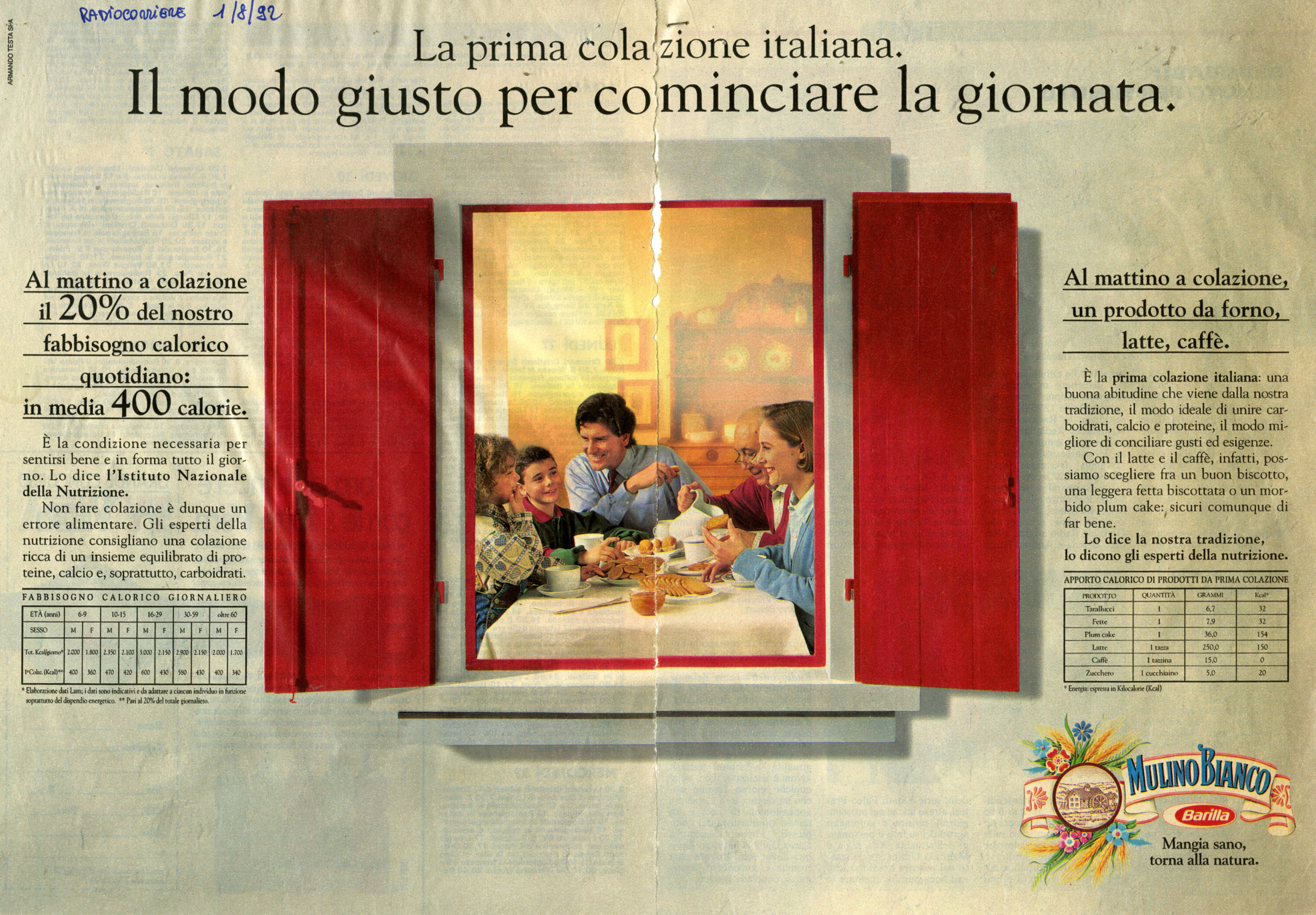 Press Advertising Campaign of the first Italian Breakfast 1992-1993 - 01