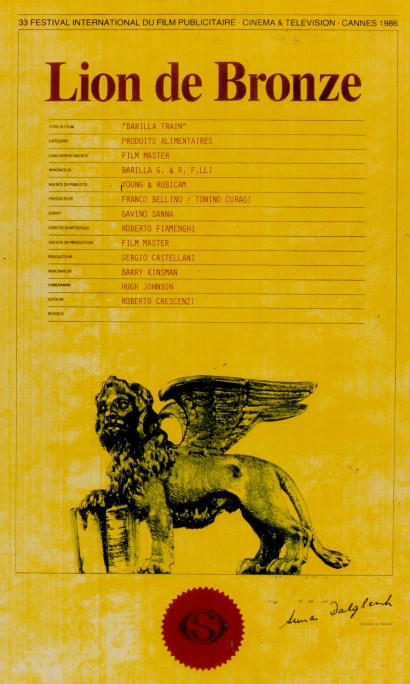 00 LEONE D’ORO CANNES FILM PUBBLICITARIO 1986 GBA I Ha 00125001