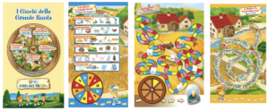 The magnetic board "The games of the big wheel" dedicated to the teachers of the classes visiting the Mulino Village