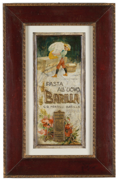 Targa Latta Barilla 1913 Post Restauro Cornice